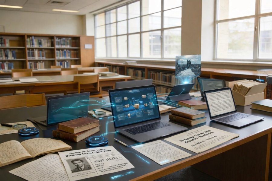 Salle de classe qui mène l'enquête